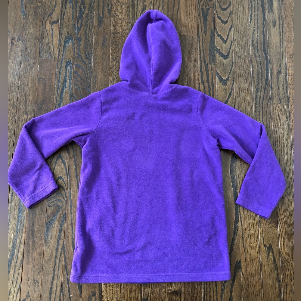 Hanna Andersson Girls 10 Purple Oversized Fleece Hooded Sweatshirt w/Pockets - Picture 10 of 11